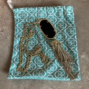 Kendra Scott black and gold long necklace